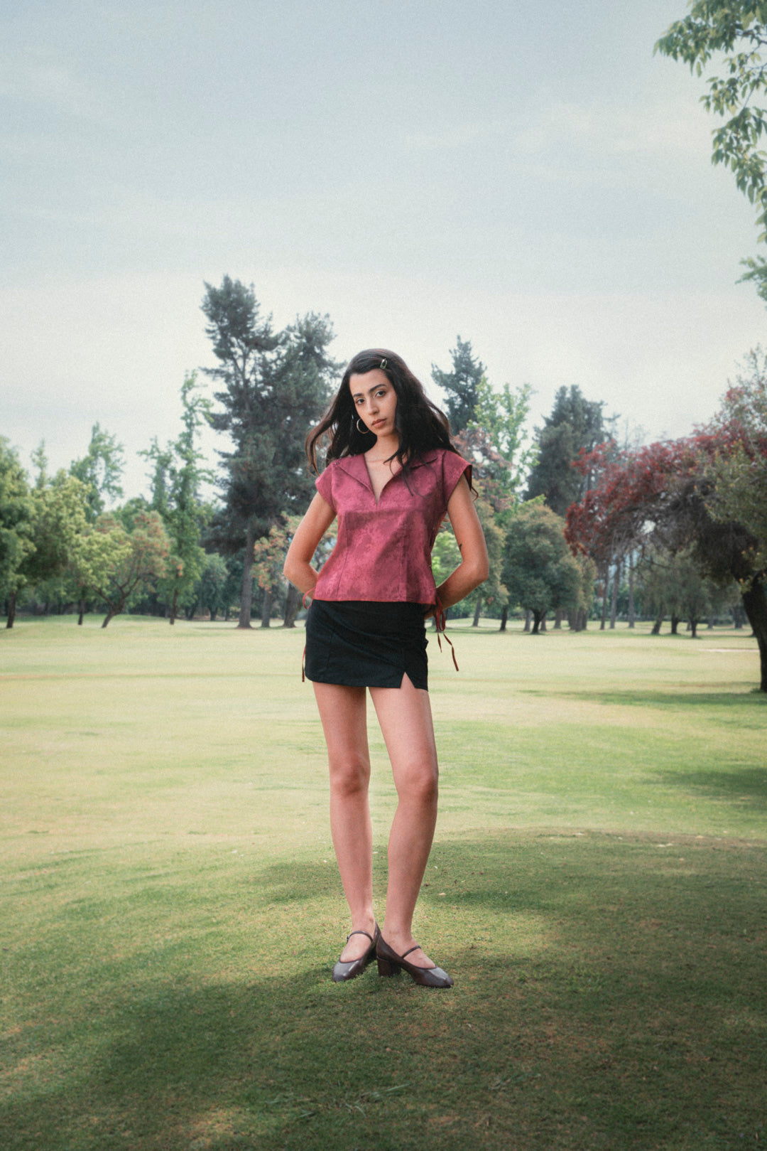 Blusa Camisera Kao - S / Burdeo