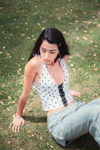 Top V - S / Lunares Rosa